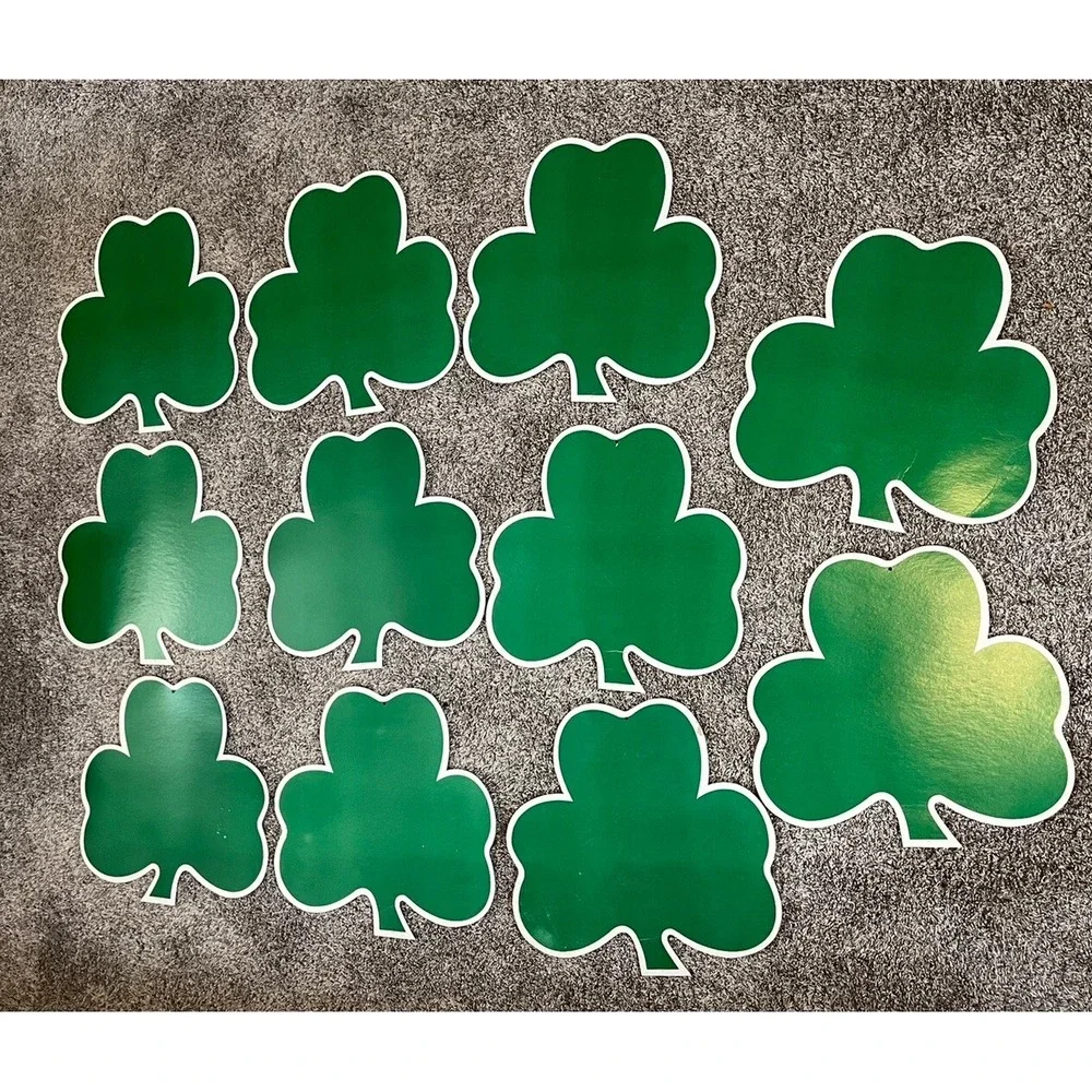 Vintage Shamrock Double Sided Die Cut Bulletin Board Hanging Decorations Lot 11